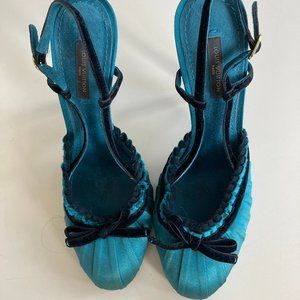 Louis Vuitton teal pumps